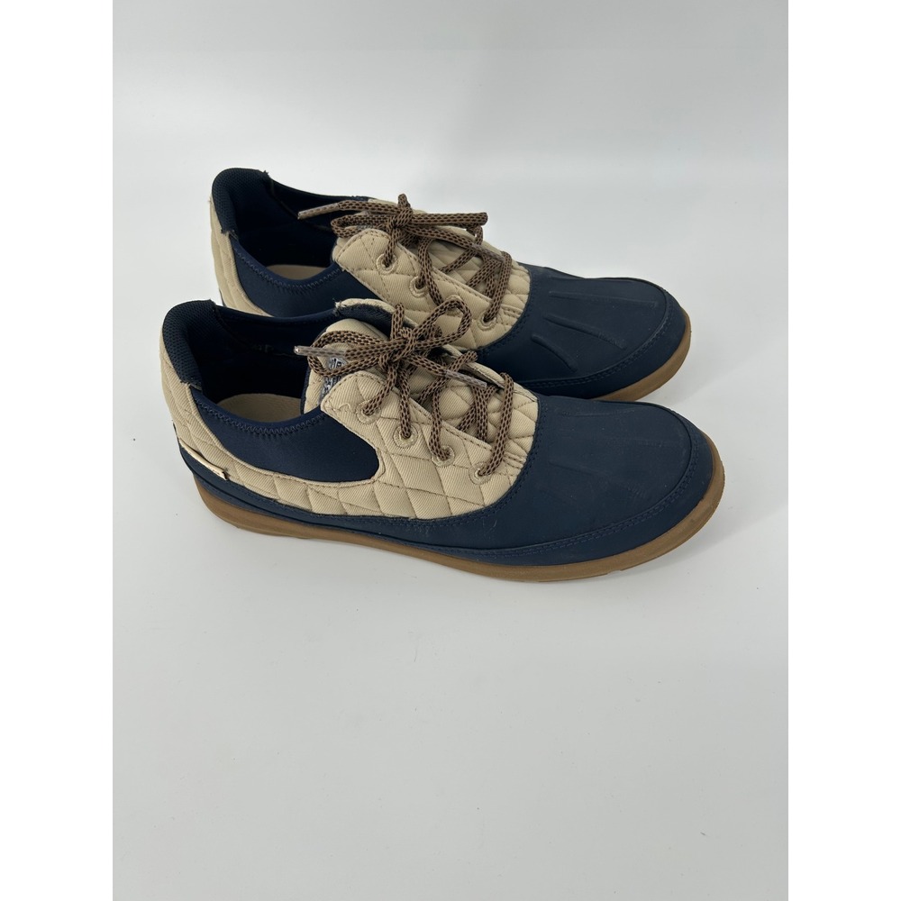 Columbia PFG Bahama Vent Duck Shoes Navy Tan Quilted Low Top Mens 11 BM0076-464